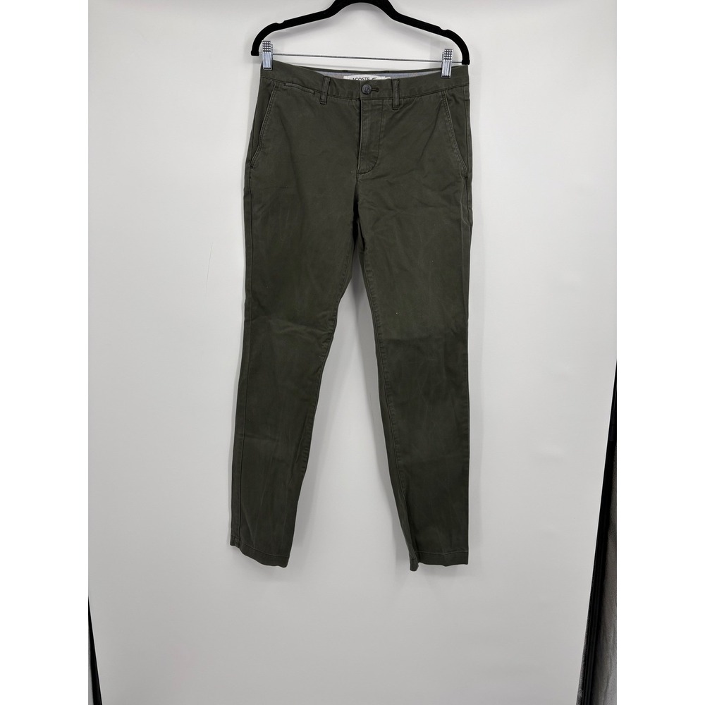 Lacoste Mens Slim Fit Chinos Pants Khaki Green Size 34 x 34